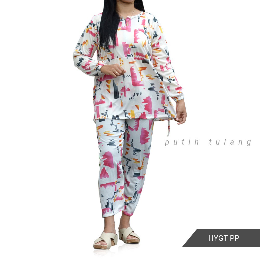 GROSIR TROLIS S M L setelan baju tidur piyama daster hyget oneset sultan busui baju celana HYGT-HYGT PP