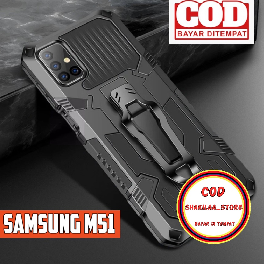 CASE HP SAMSUNG GALAXY M51 CASING TERBARU SHOCKPROOF KICKSTAND CLIP RUGGED ARMOR HYBRID HARD THIN