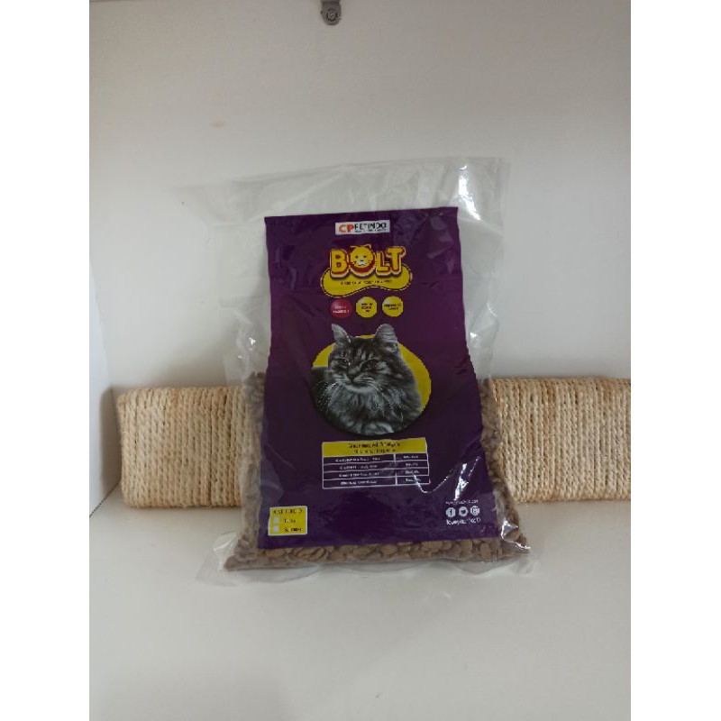 Bolt Cat Repack 1kg Kitten &amp; 800gr Adult All Variant -  makanan kucing bolt dry catfood