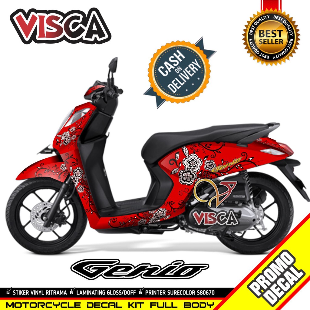 Decal Genio Full Body 2022 Stiker Genio Variasi 2022 Full Body Stiker Motor Genio 2022 Striping Geni