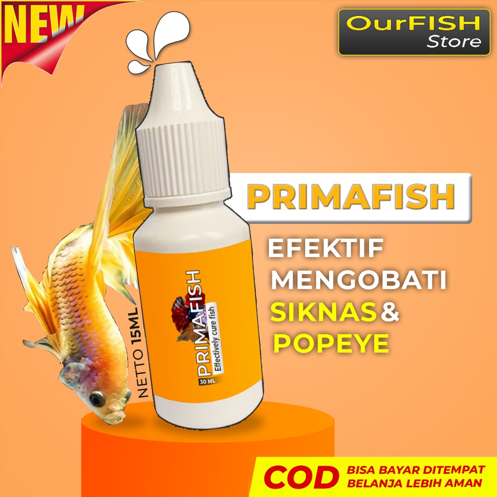 OURFISH - Primafish Obat Ikan Dropsy Siknas Sisik Nanas Popeye Cupang Hias Halfmoon Avatar Blue Rim