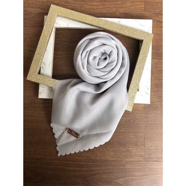 Part 1 Voal Arabian Jilbab Polos Sahara Hijab Segiempat-Silver