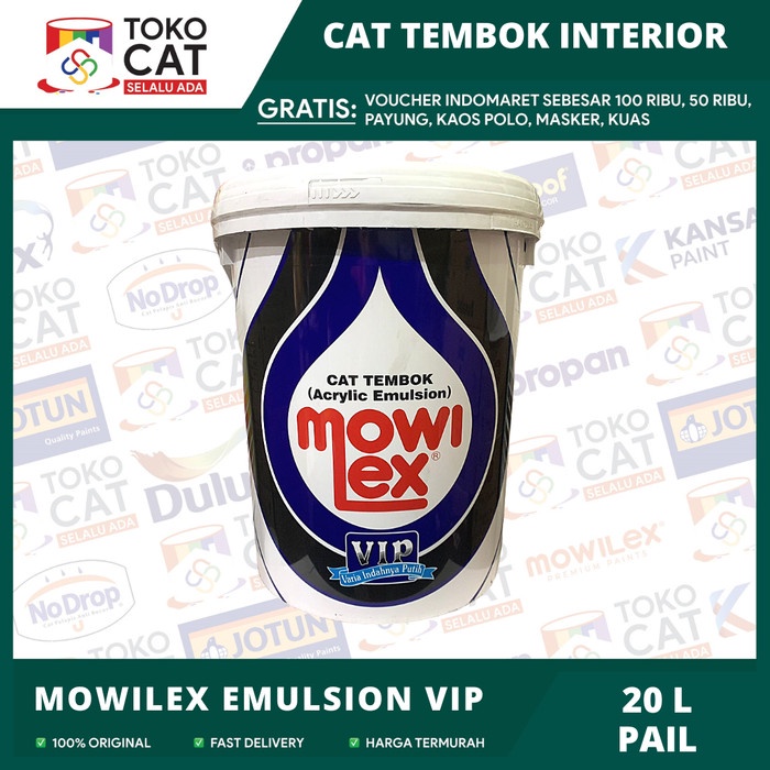MOWILEX EMULSION INTERIOR VIP 20L / CAT TEMBOK DALAM PREMIUM