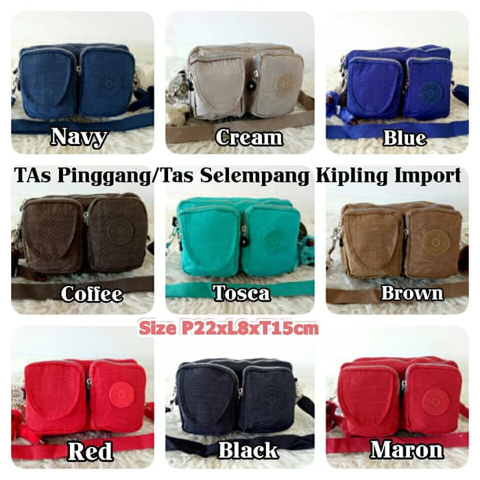 TERMURAAH, Tas Pinggang/Tas Selempang Kipling Unisex 5Ruang .