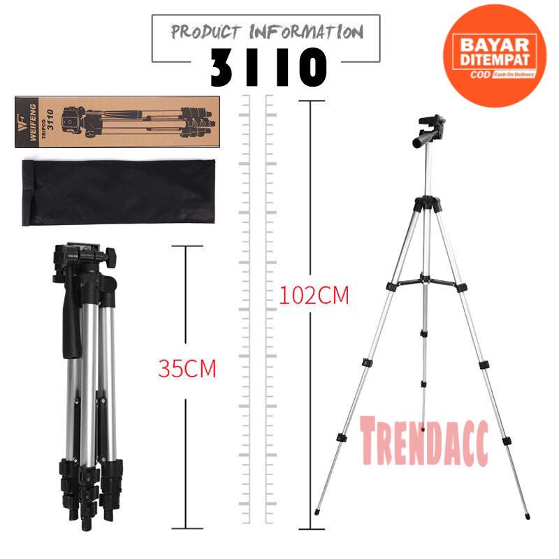 Trend-Tripod 3110A/3120/3130 handphone hp u holder Kaki Stabilizer 1 Meter