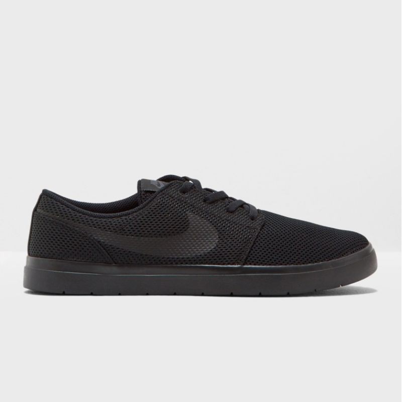 nike sb portmore ii all black canvas skate shoes