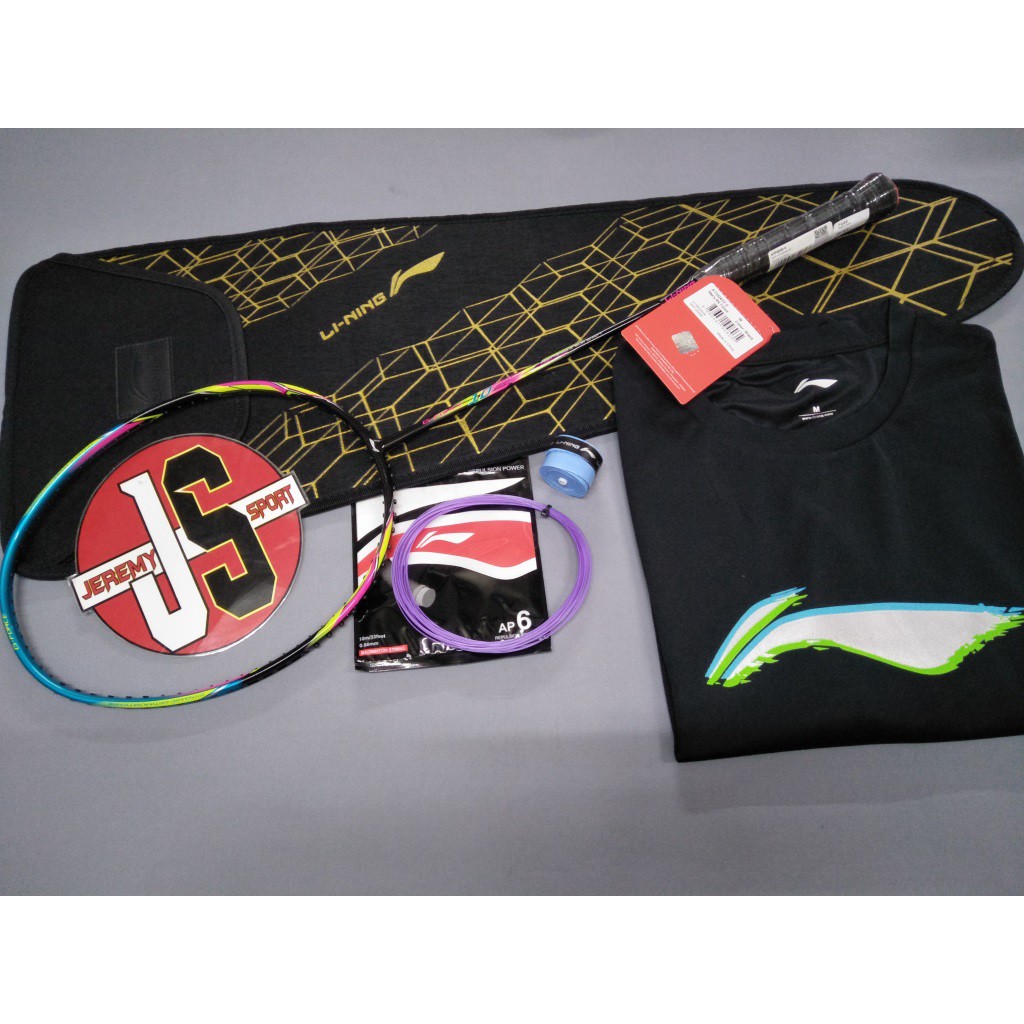 Raket Badminton Lining G Force 10 Original Bonus Tas Kaos Senar Dan Grip Lengkap