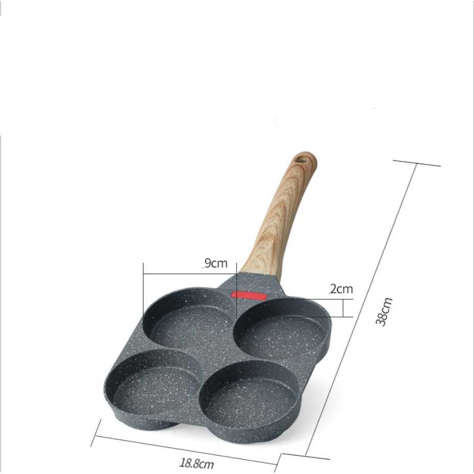 4 Hole Frying Pan / Tamagoyaki Wajan Penggorengan Burger Omellete Teflon Cetakan Telur Anti Lengket