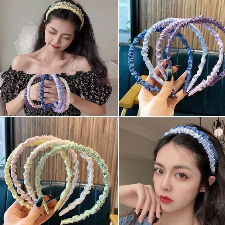 PA Bando Korea Kerut Wanita Aksesoris Fashion Wanita / headband Bandana Scrunchie Korea Aneka Warna IR058