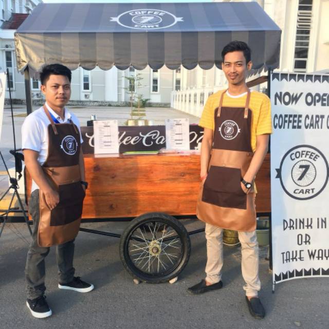 Full apron barista celemek barbershop apron cafe celemek cukur rambut kanvas &amp; high quality syntetic saddle colour