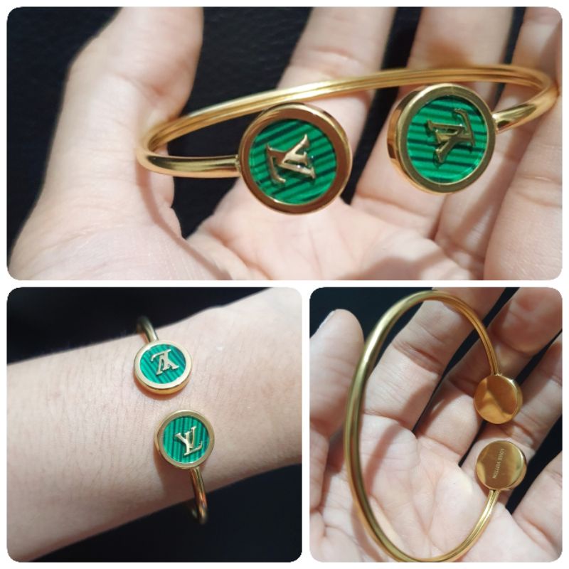 Gelang Titanium asli elv gold Premium Quality Kilau anti karat Bracelet Stainless Steel Branded Band T0019