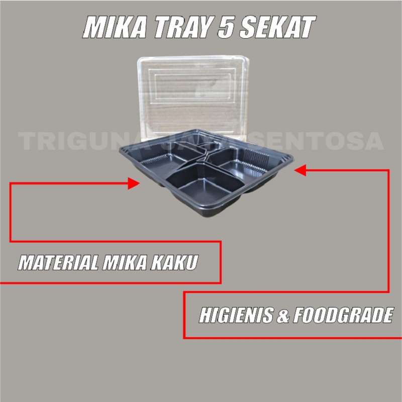 Mika Bento 5 Sekat Tray Bento Box Kotak Bekal Makanan Plastik Murah Surabaya