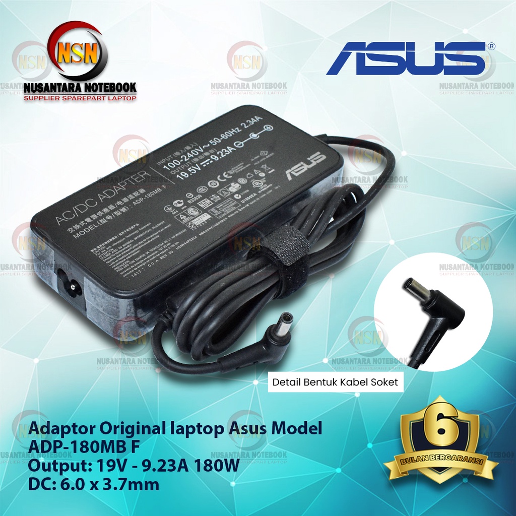 Adaptor Original ASUS 19V 9.23A 9.32A SOAP DC 6.0 x 3.7mm