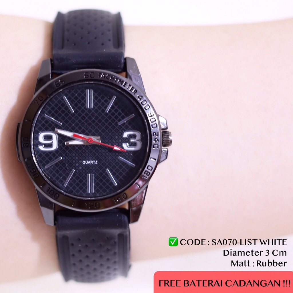 Jam tangan wanita tali karet sporty rubber FREE BATERAI SA070