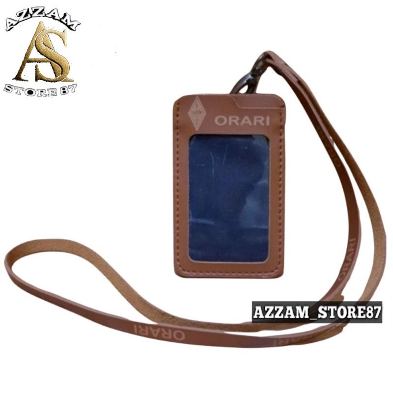 

Holder ID Card Kulit - Tali Lanyard Nametag ORARI