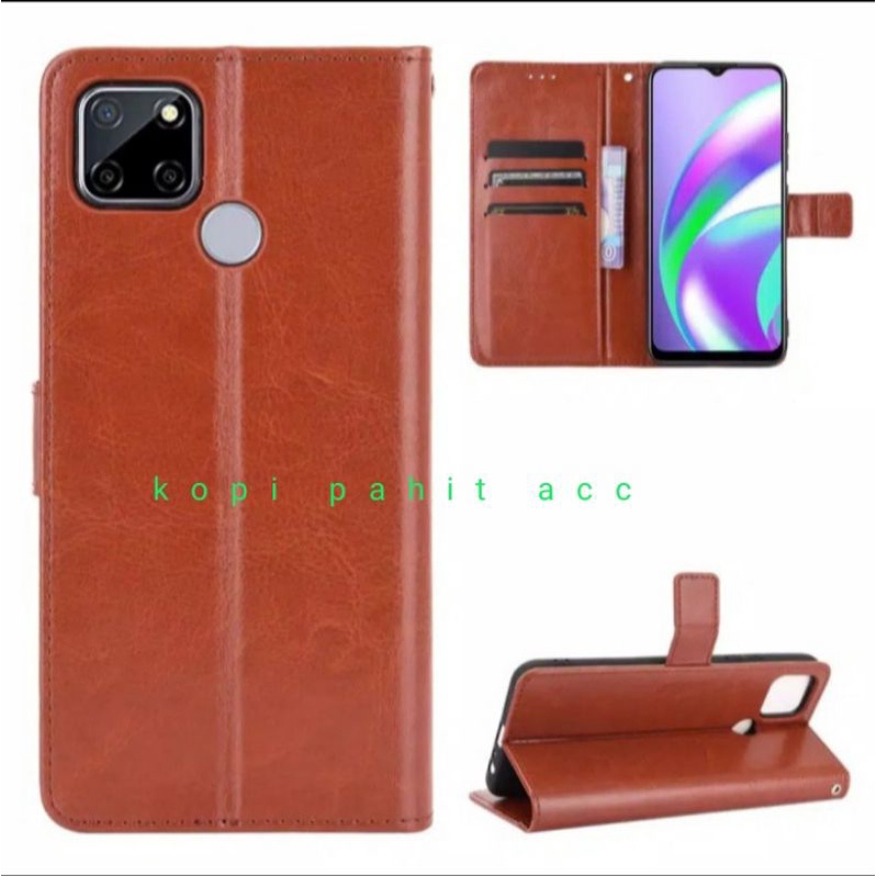 flip case oppo A15 case dompet sarung kulit+gantungan