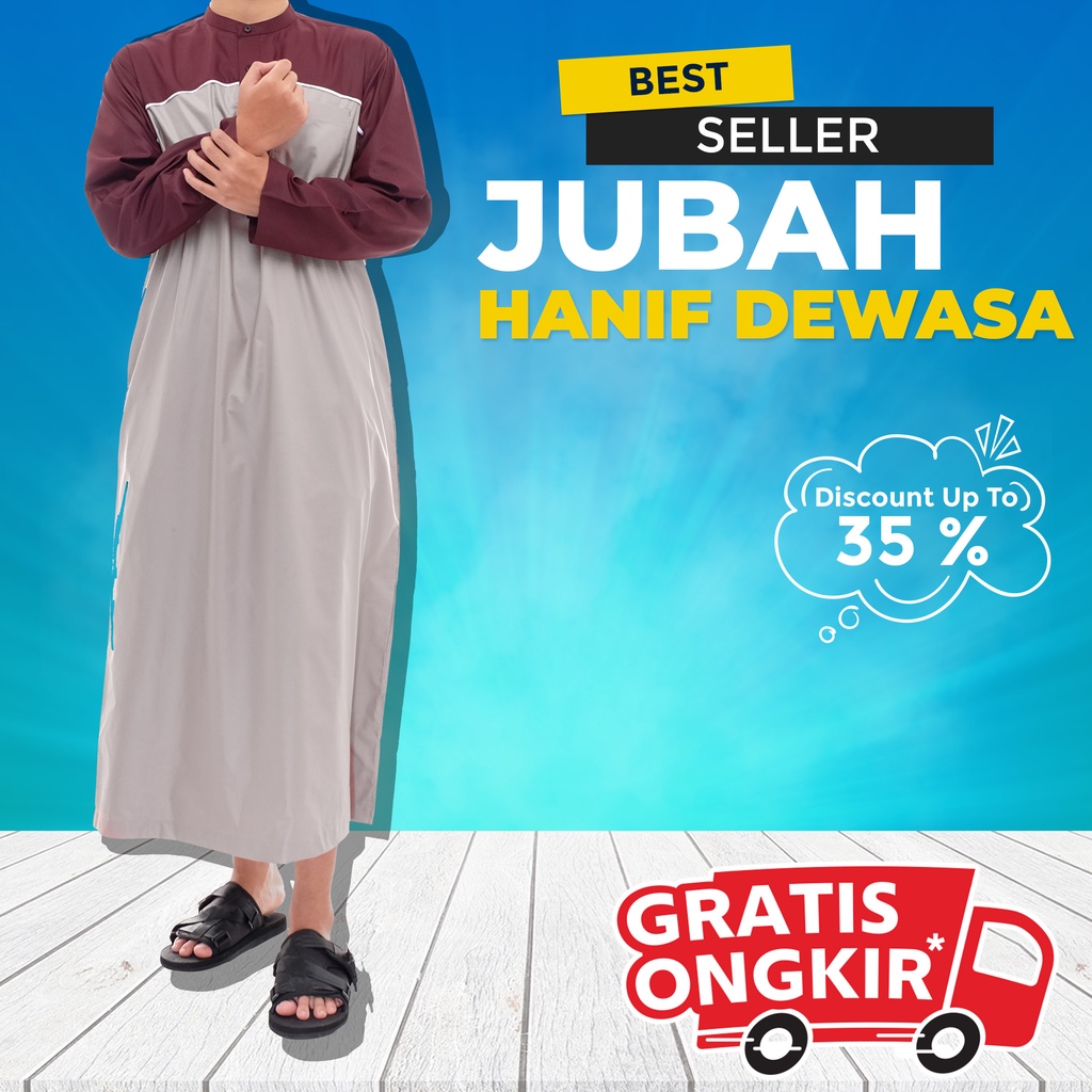 Baju Gamis Jubah Premium Ikhwan Pria Dewasa Pakistan Madinah AL Haramain Lengan Panjang Size 2XL A6