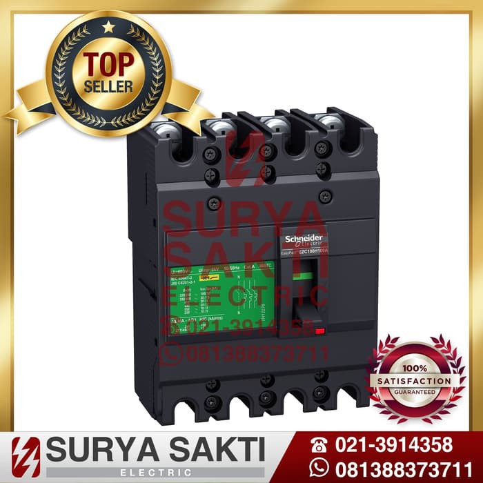 SCHNEIDER EasyPact MCCB EZC100N 25A / 25 A 4P 18KA MCCB
