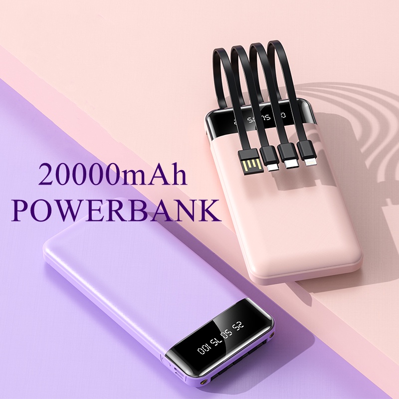 Powerbank 20000mah/ Power Bank Fast Charging USB Portable LED display 3IN1 FLASHLIGHT+PHONE HOULDER+POWERBANK