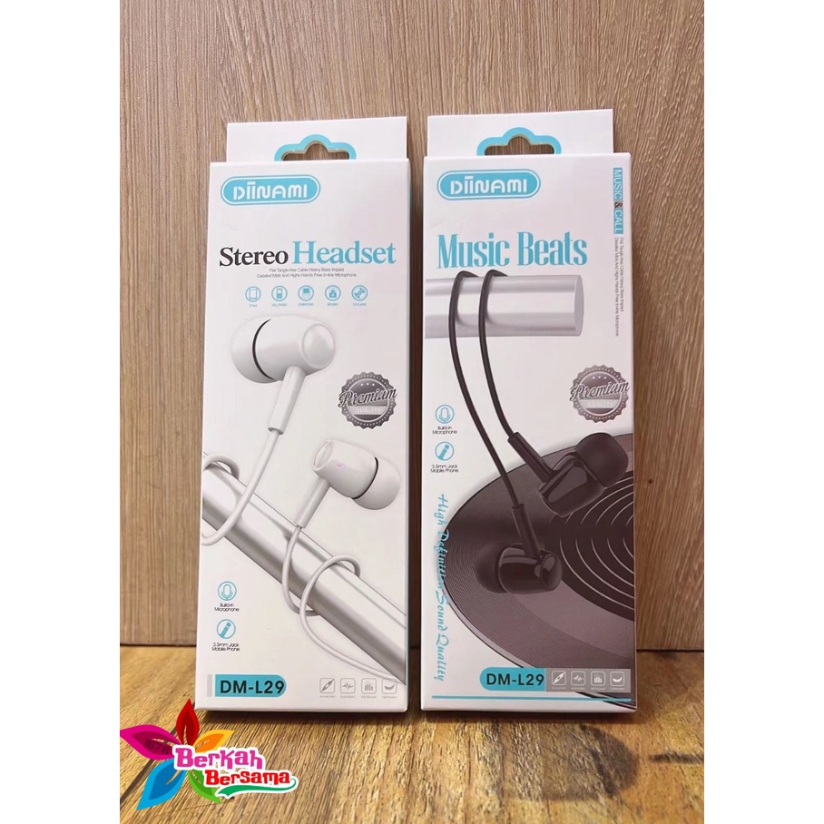 headset headsfree super mega bass L29 colokan 3.5mm for ALL TYPE oppo samsung vivo xiaomi BB4282