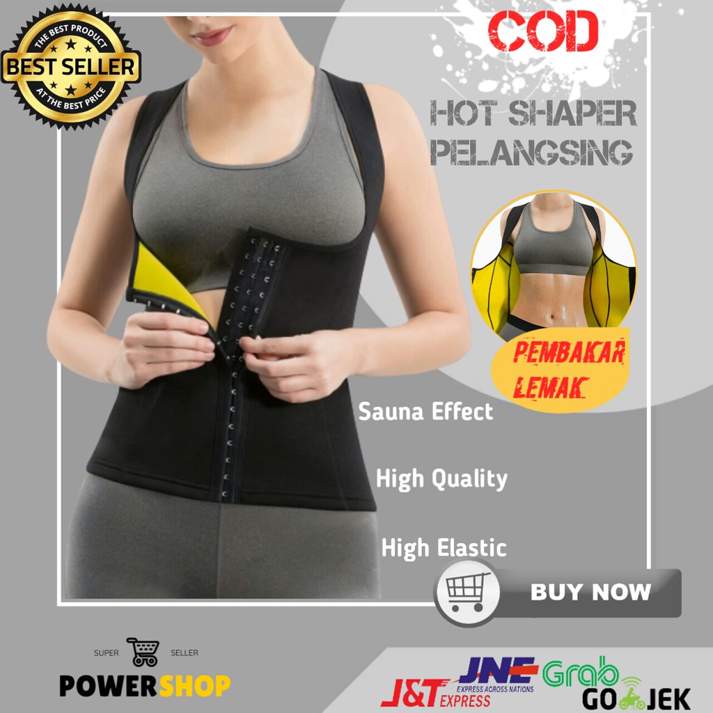 PENGECIL PERUT BUNCIT KORSET PELANGSING BAJU SAUNA SUIT GYM WANITA HOT SHAPER NEOTEX B1