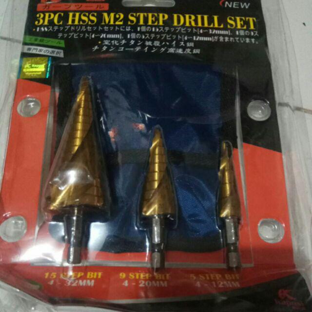 Amtec Hss Mata Bor Set 3 Pc 32 Mm Pagoda Multi Step Cone Drill