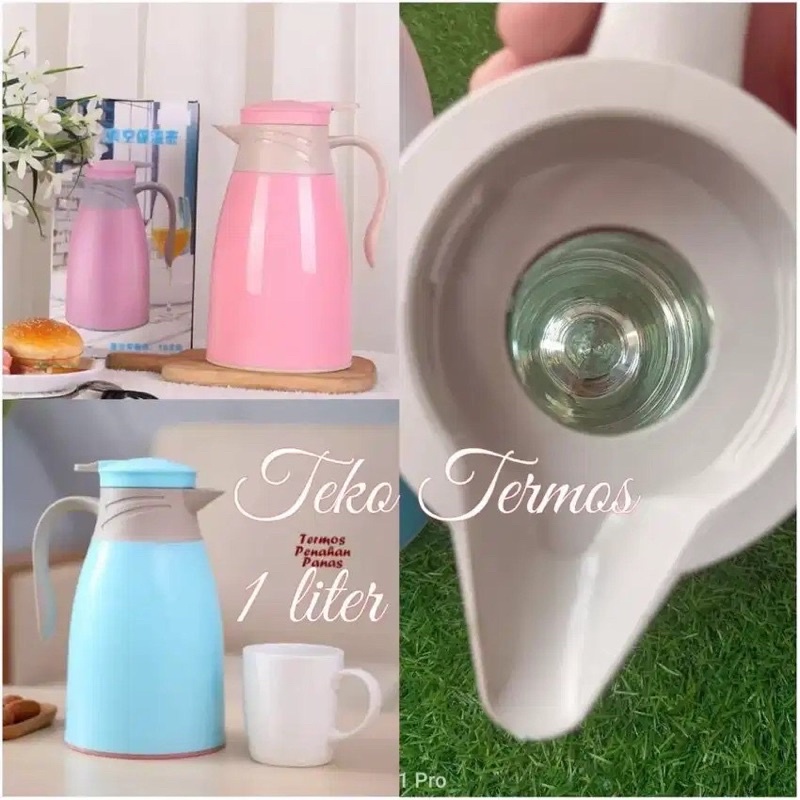 Teko Air Panas 1000 ML FREE BUBLE Teko Pinguin / Penguin Termos Warna Kaca Unik Tahan Panas 1L Thermos Jug Air Panas Dan Dingin Kapasitas 1 Liter