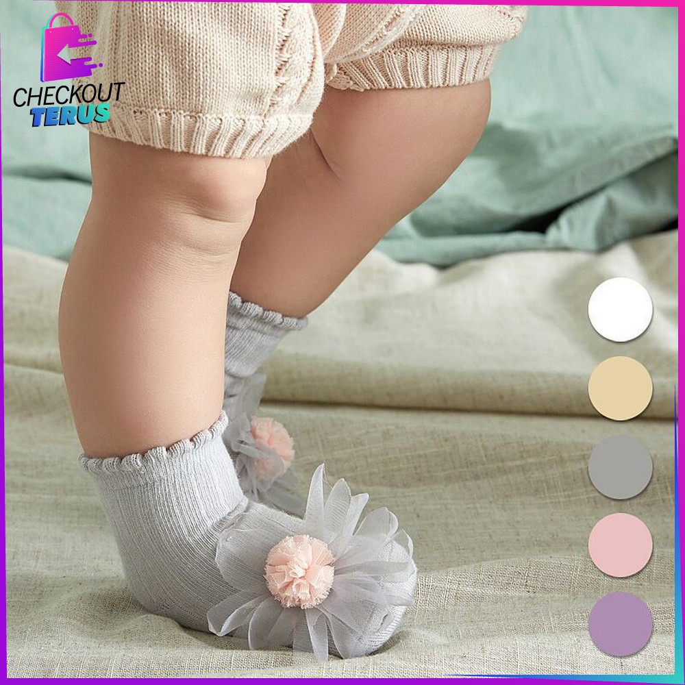 CT P218 Kaos Kaki Anak Bayi Perempuan Antislip Motif Bunga Kaus Kaki Baby Aksesoris Anak Fashion Baby