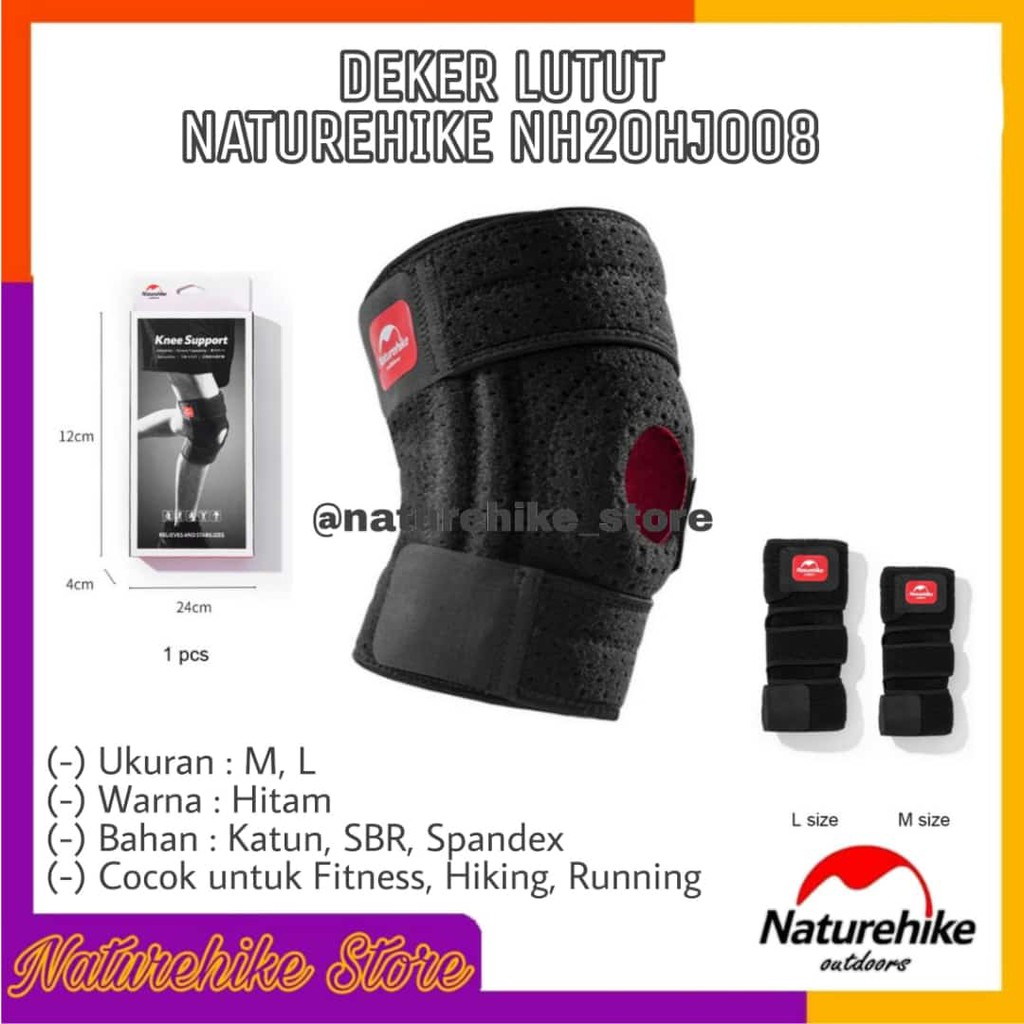 Kneepad Deker Pelindung Lutut Futsal Knee Support Voli Pendek Badminton Basket Naturehike NH20HJ008