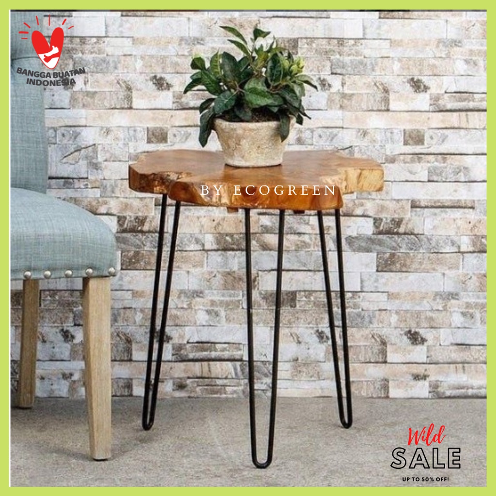 Meja Samping Minimalis - Meja Rustic - Meja Jati - Side table Taek Wood Premium Handmade W002