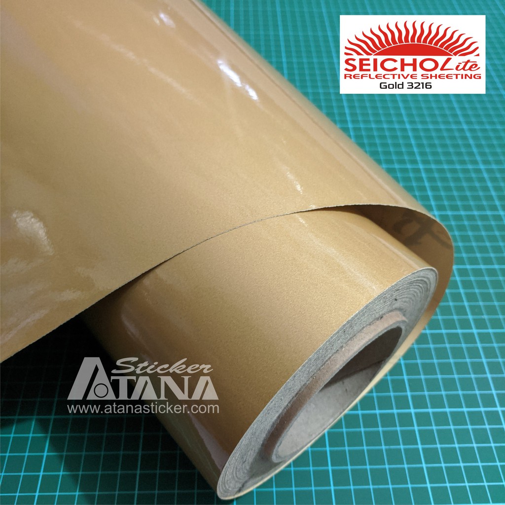 Seicholite Reflective Sheet Bahan Cutting Stiker Gold Emas 3216 L 62cm Skotlet Scotlet