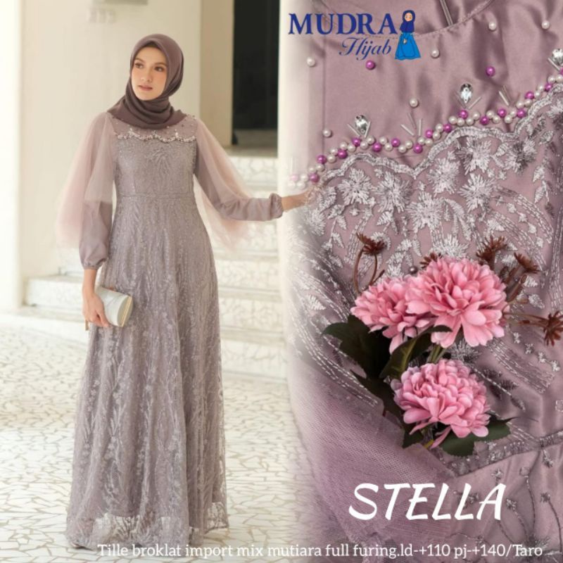 Luna Dress Brukat Tile Stela Maxy Stella Dress Brukat Kombinasi Tile Gamis Kondangan Brukat Wisuda Luna Maxy Jumbo xxl ld 120cm Gamis Broklat Mewah Gaun Pesta Modern Gamis Lebaran Terbaru Gamis Muslimah Cantik Outfit Bridesmaid Gaun Tunangan