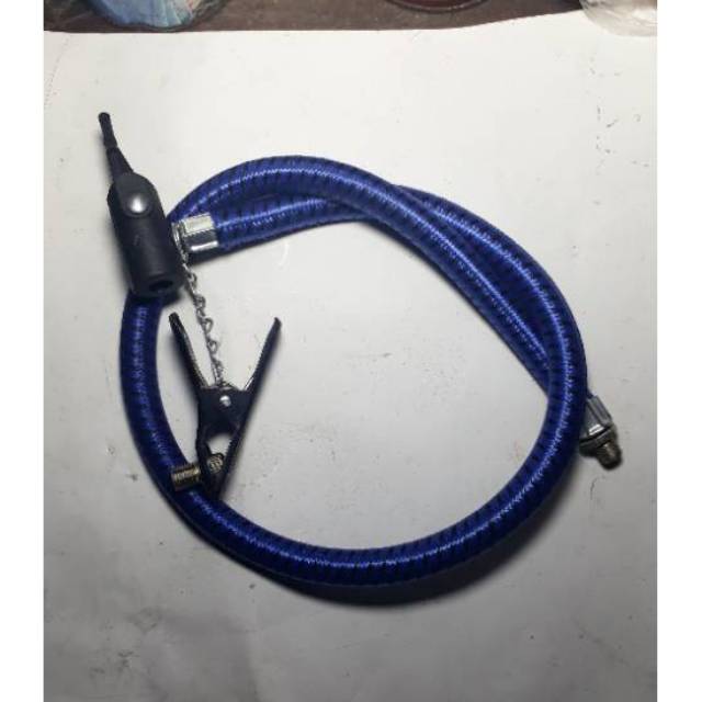 SELANG POMPA SEPEDA KOMPA ANGIN BAN MOTOR BAUT BESI PLASTIK 2 KATUP LOBANG 80CM 125CM