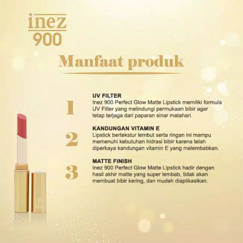 INEZ 900 Perfect Glow Matte Lipstick / Lipstik