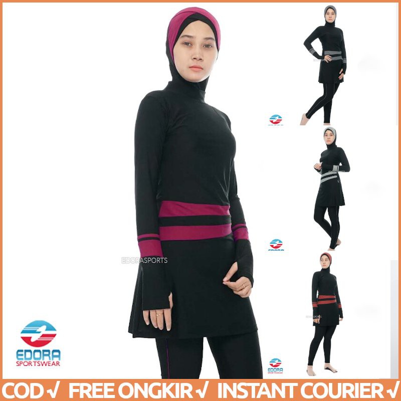 EDORA Baju Renang Muslim Wanita Dewasa Model Slim Fit Muslimah FATINA