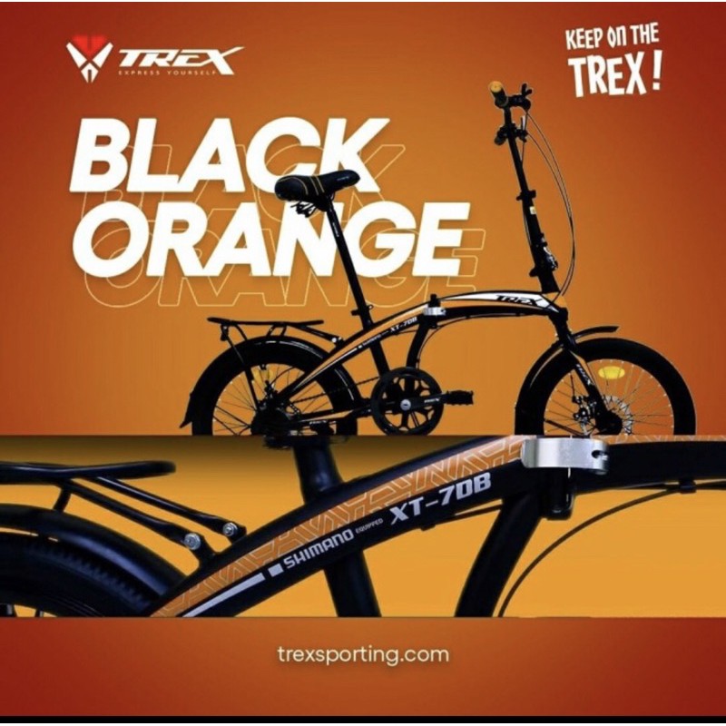 Sepeda Lipat TREX Sporting XT7DB 7speed 20 inch rem cakram shimano SNI garansi termurah kredit COD-Discbrake