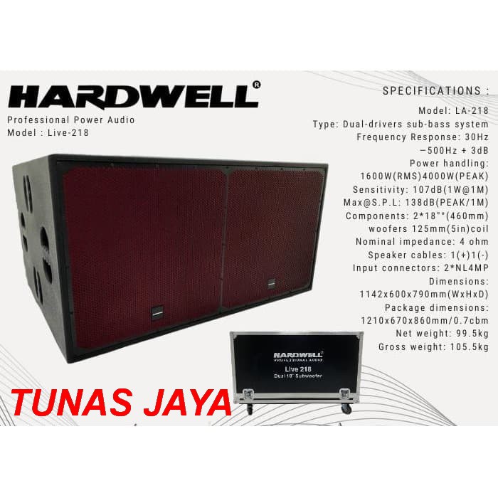 HARDWELL PROFESIONAL POWER AUDIO LIVE 218