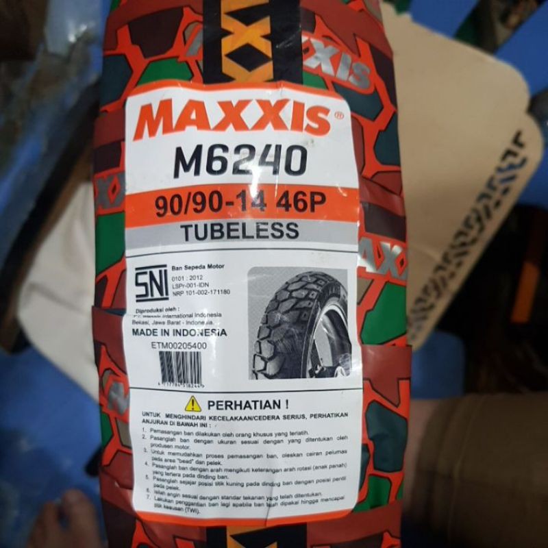 BAN LUAR UKURAN 90/90-14 TUBELESS MAXXIS M6240