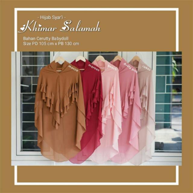 HIJAB / JILBAB KHIMAR SYAR'I LAYER - KHIMAR SALAMAH - BAHAN CERUTY BABYDOLL BEST SELLER