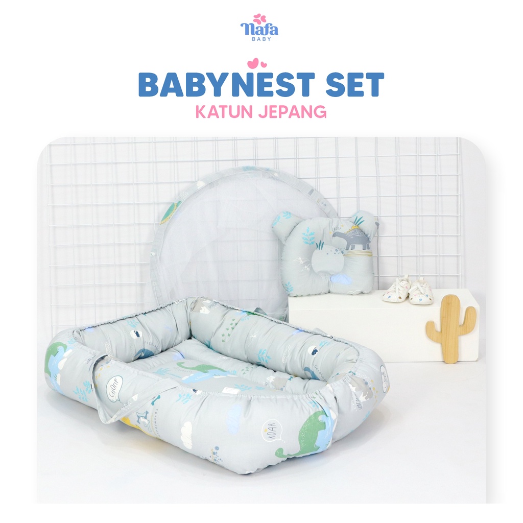 NAFA BABY - Baby Nest Boat Set Kelambu | Katun Set Katun Jepang