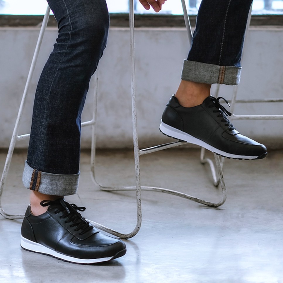 ALLEGRO BLACK |Reyl x FORIND| Sepatu Putih Casual Sneakers Kasual Polos Original Pria Cowok Footwear
