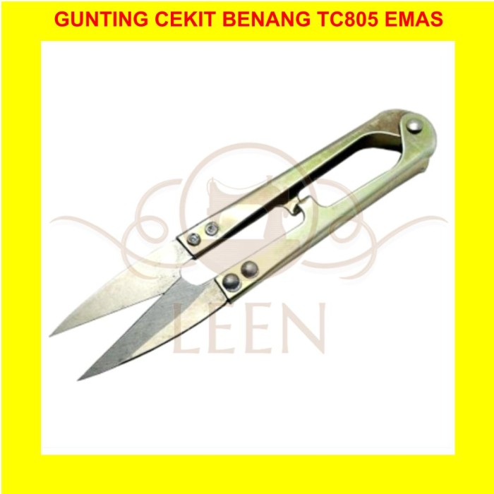 Gunting Cekit EMAS GRADE A BAJA KARBON Pemotong Benang Cekris LEEN
