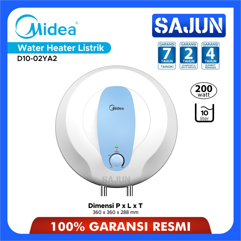 Water Heater Listrik Midea D10-02YA2 Pemanas Air Kapasitas 10 Liter