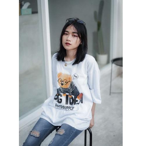 OOTDSUPPLY Oversized Tshirt Big Idea Bear l Kaos Oversized –GIN.26Ma22ѕ