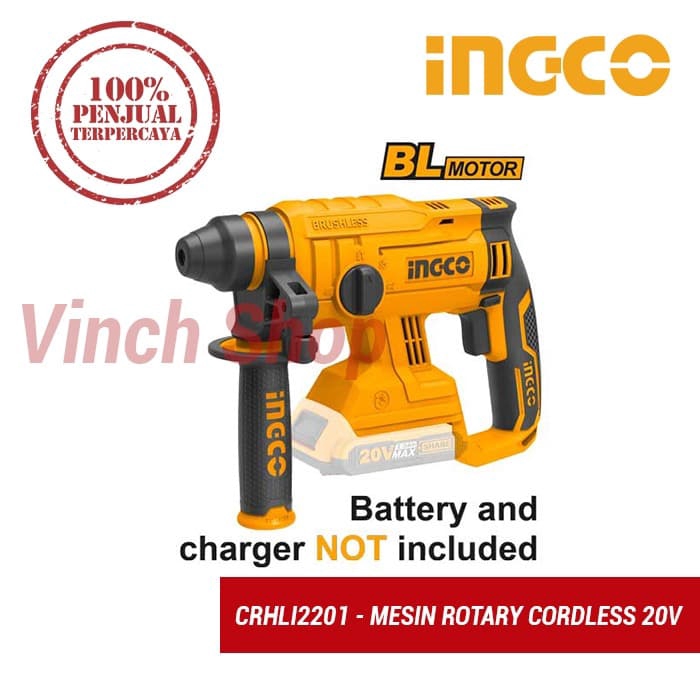 BOR JACK HAMMER MESIN BOBOK KAYU BETON ROTARY HAMMER CORDLESS INGCO
