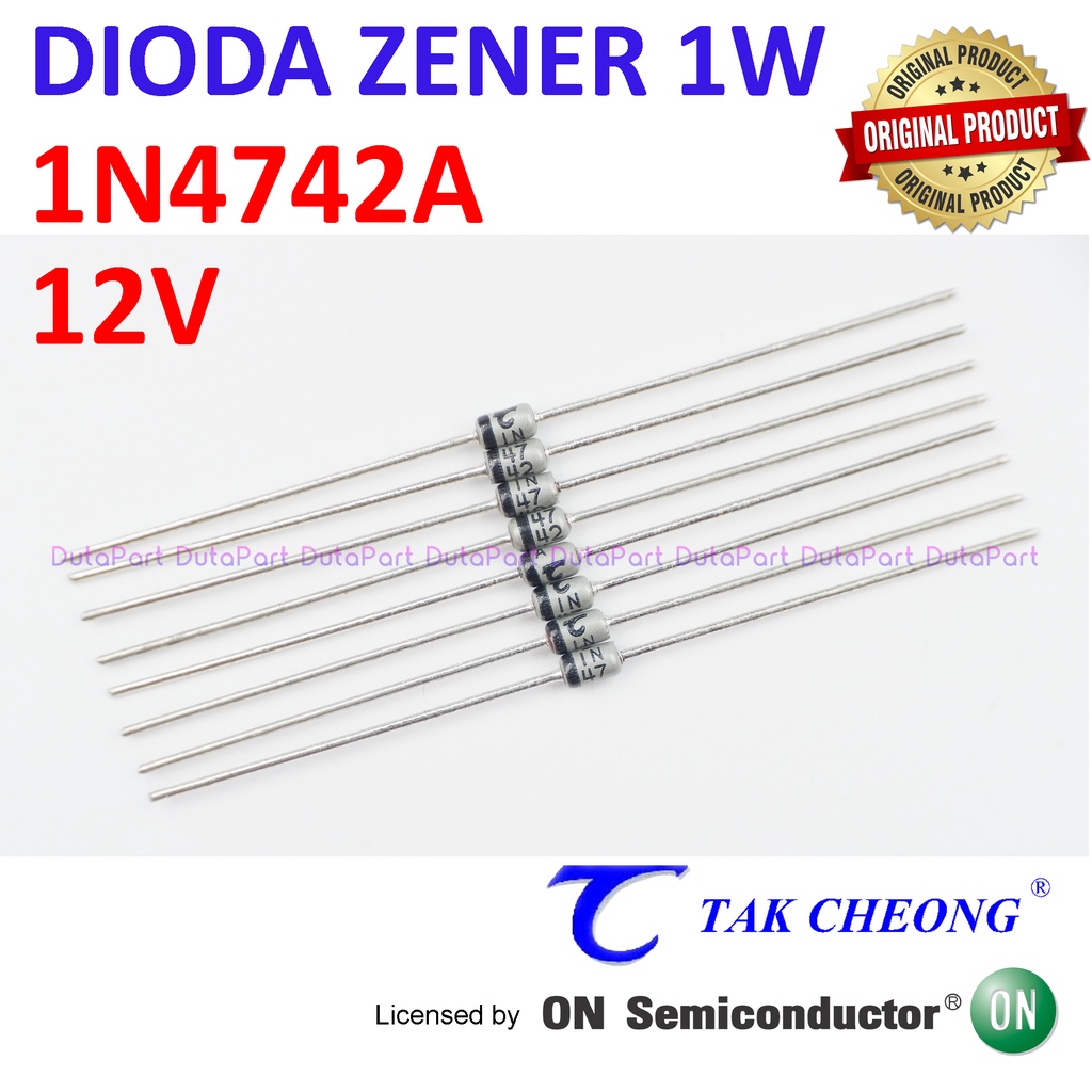 Dioda Zener 1N4742A 12V 1W ORIGINAL TC Licensed by ON SEMI 1N4742 12 V
