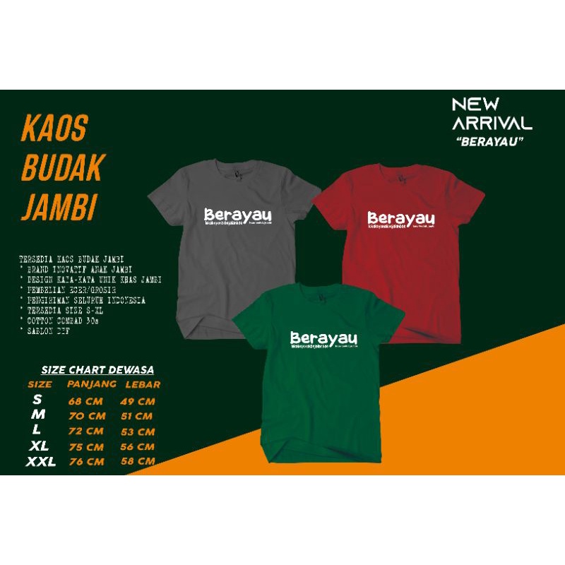 Kaos Budak Jambi " Berayau"