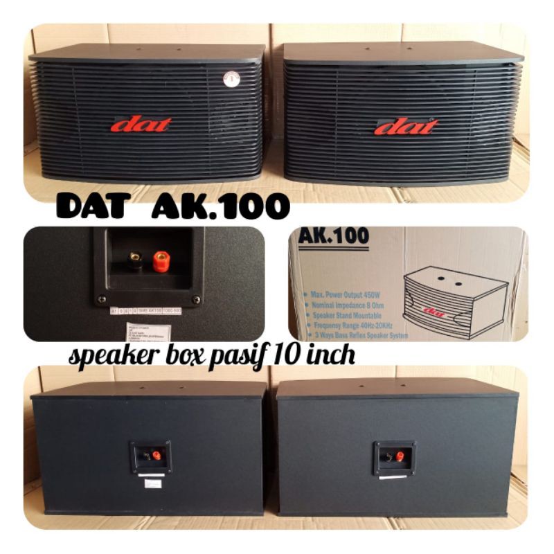Speaker pasif 10 inch DAT AK100 original kualitas speaker karaoke terbaik