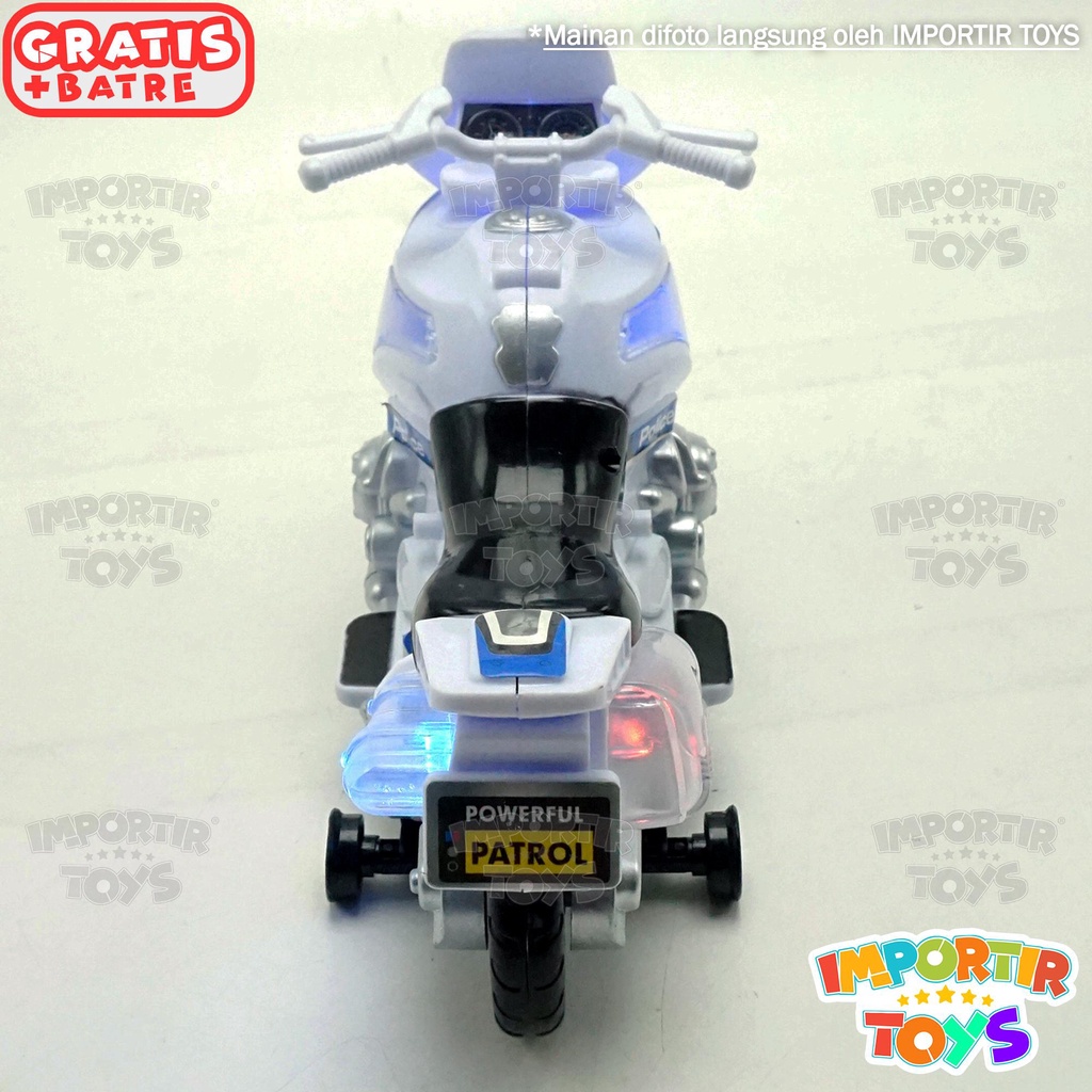 Mainan Anak MOTOR Polisi Patroli Motor Police City Patrol Berputar 360 Derajat