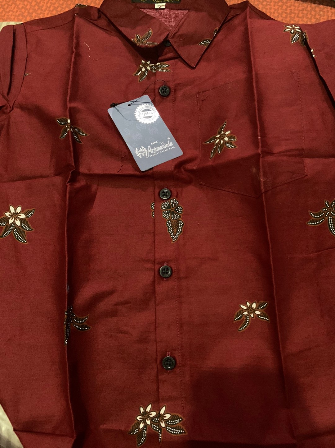 Arjuna Weda Boy Batik Anak Pisang Bali Besar - Merah Tua